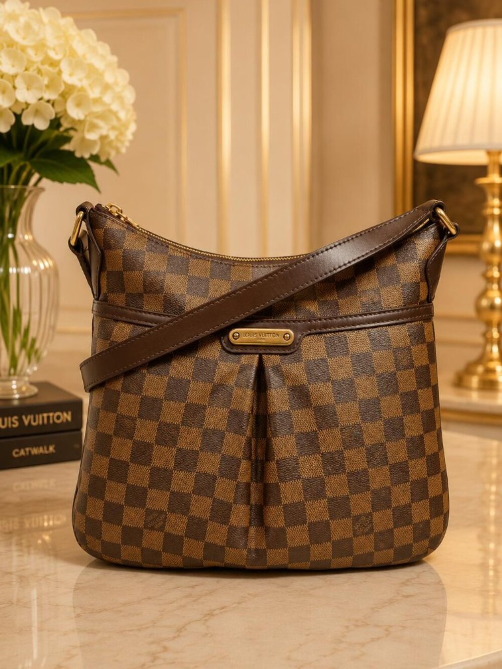 Authentic Louis Vuitton Bloomsbury PM Damier Ebene Crossbody Bag Brown